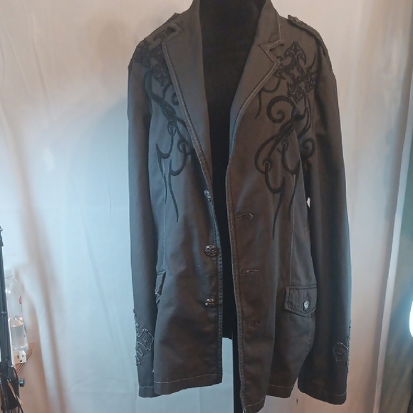 Roar Black Embroidered Jacket size medium - Picture 1 of 13